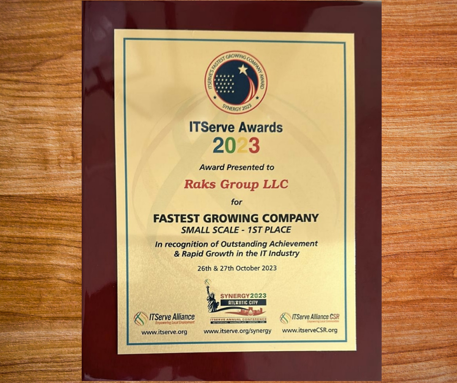 RaksGroup Awarded as Fastest Growing Company and Recognized for Outstanding Achievement in the IT Industry
