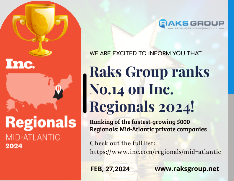 Raks Group LLC Ranks No. 14 on Inc. Magazine’s List of the Mid-Atlantic Region’s Fastest-Growing Private Companies